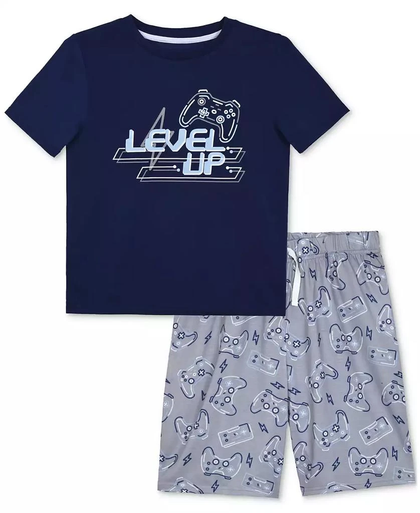 Max & Olivia Big Boys Level Up Gaming Top & Shorts Pajama Set 1