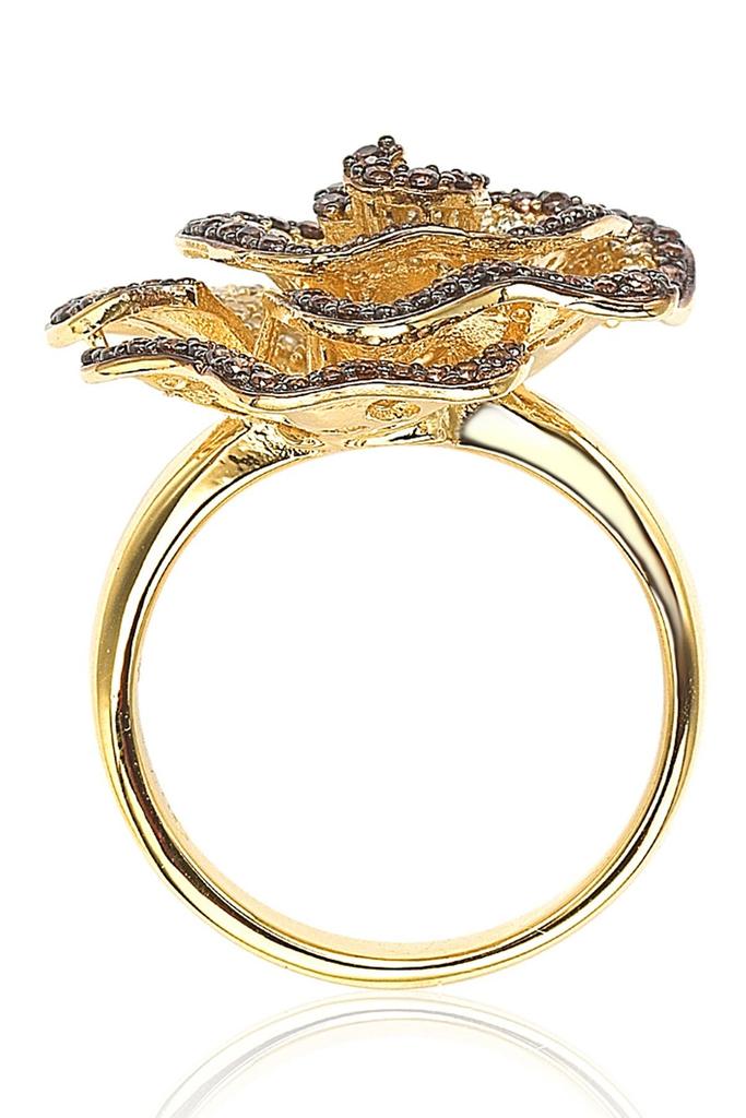 Suzy Levian Flower Pavé Cubic Zirconia Ring