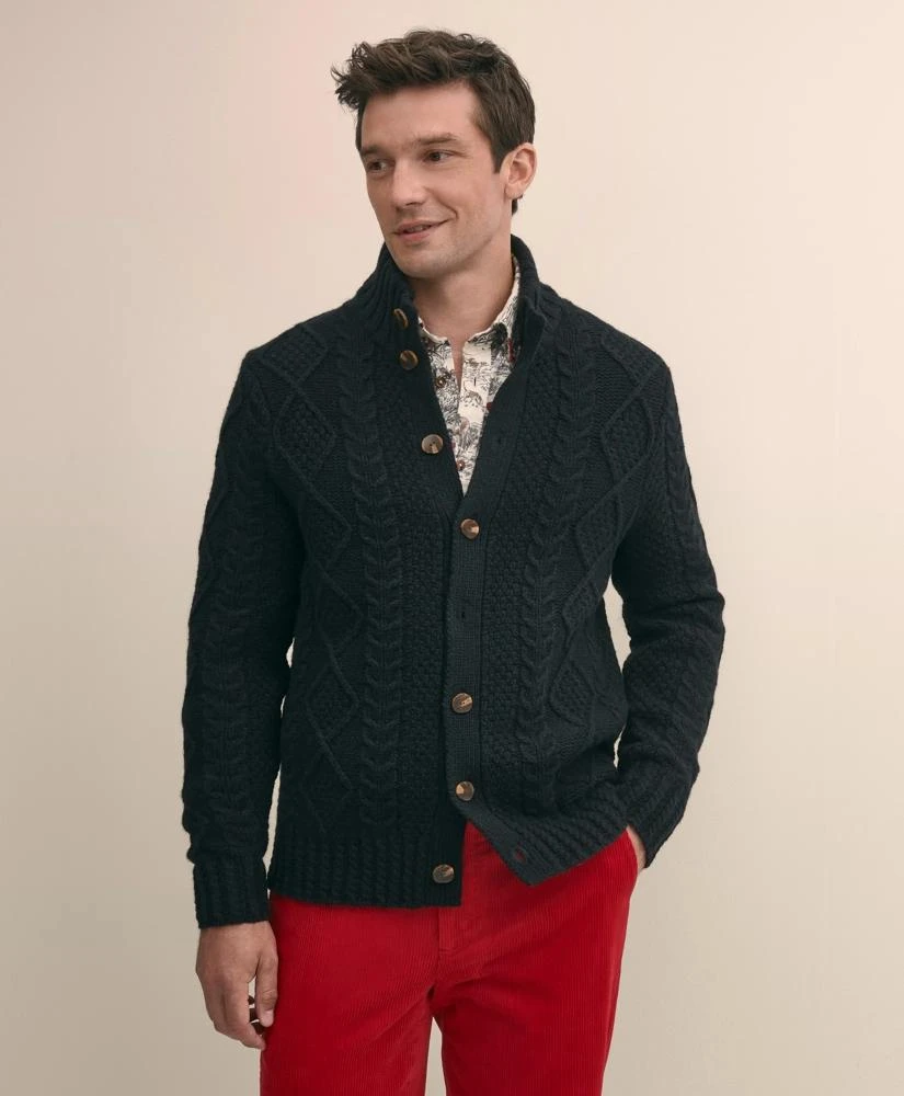 Brooks Brothers Merino Aran Cable Cardigan