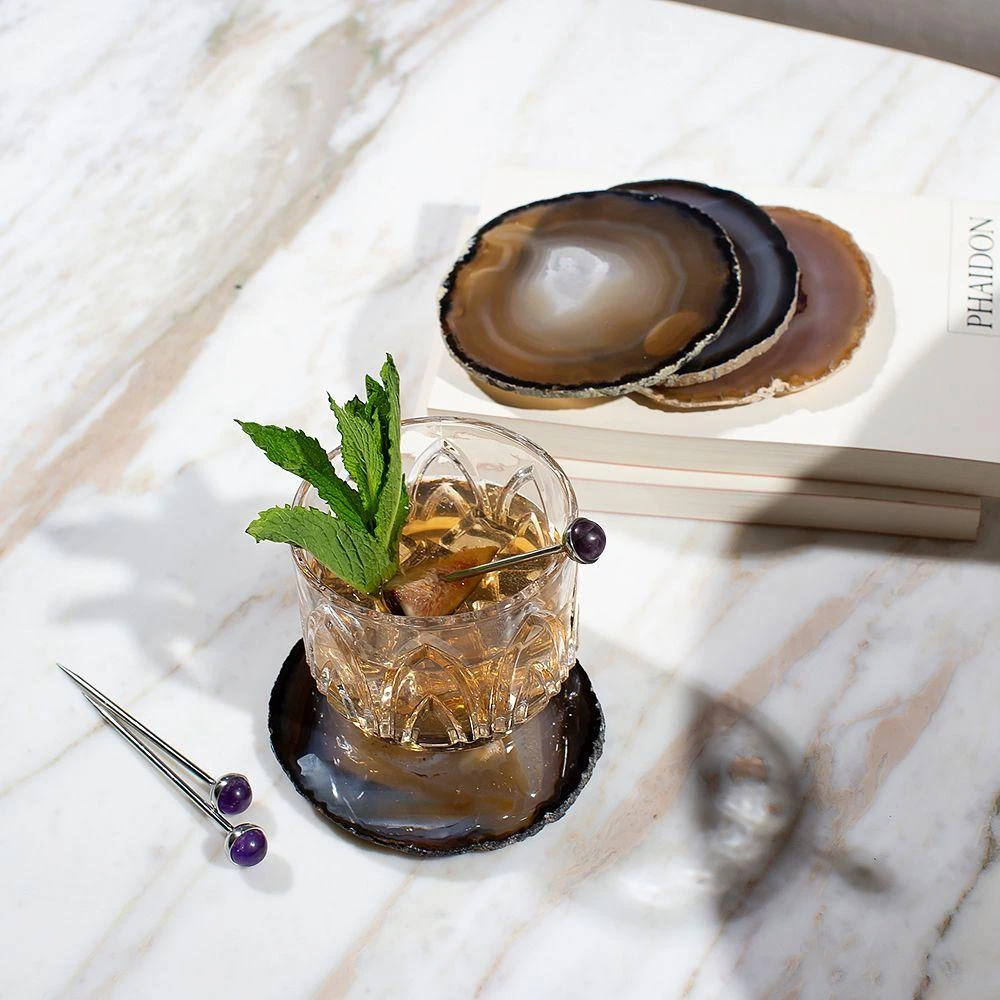 ANNA New York Pedra Gemstone Coasters, Set of 4 3