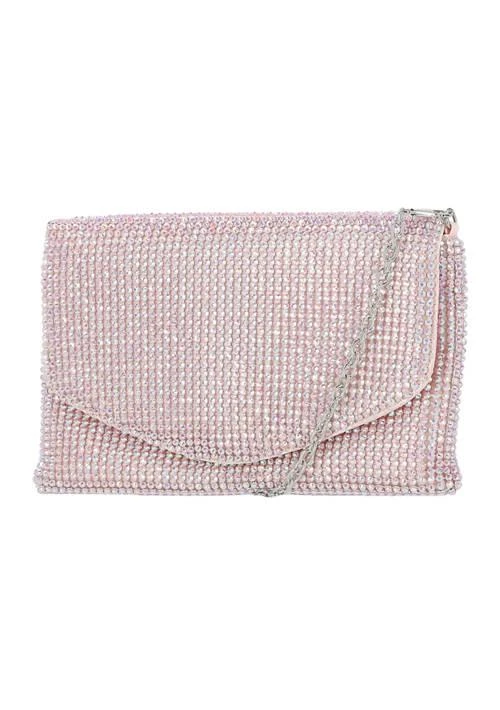 Jessica McClintock Mcclintock Raina    V Flap Diamond Mesh Clutch 1