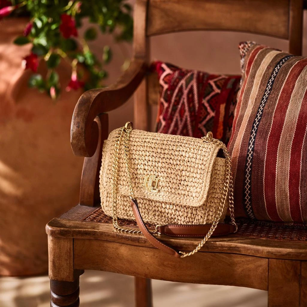 Ralph Lauren Woven Straw Medium Sophee Bag 5