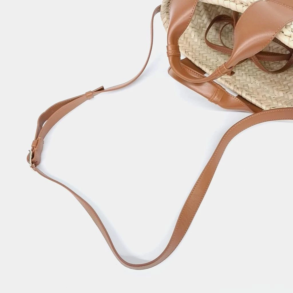 Chloé Chloe Beige Brown Leather and Raffia Chloe Sense Small Basket  Bag 5