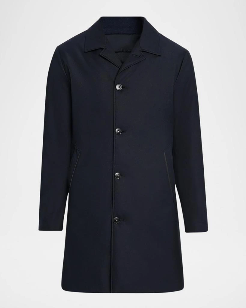 Canali Men
s Single-Breasted Technical Raincoat
