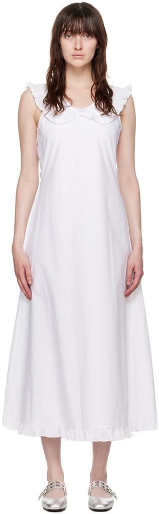 Molly Goddard White Laura Midi Dress