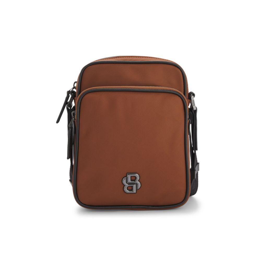 Hugo Boss Twill reporter bag with Double B monogram