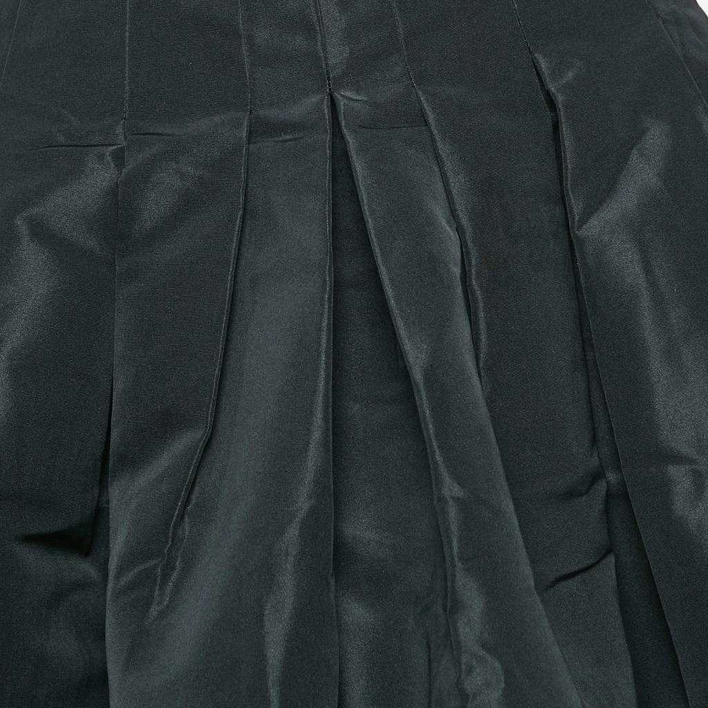 RED Valentino RED Valentino Black Faille Pleated Knee Length Skirt M 3