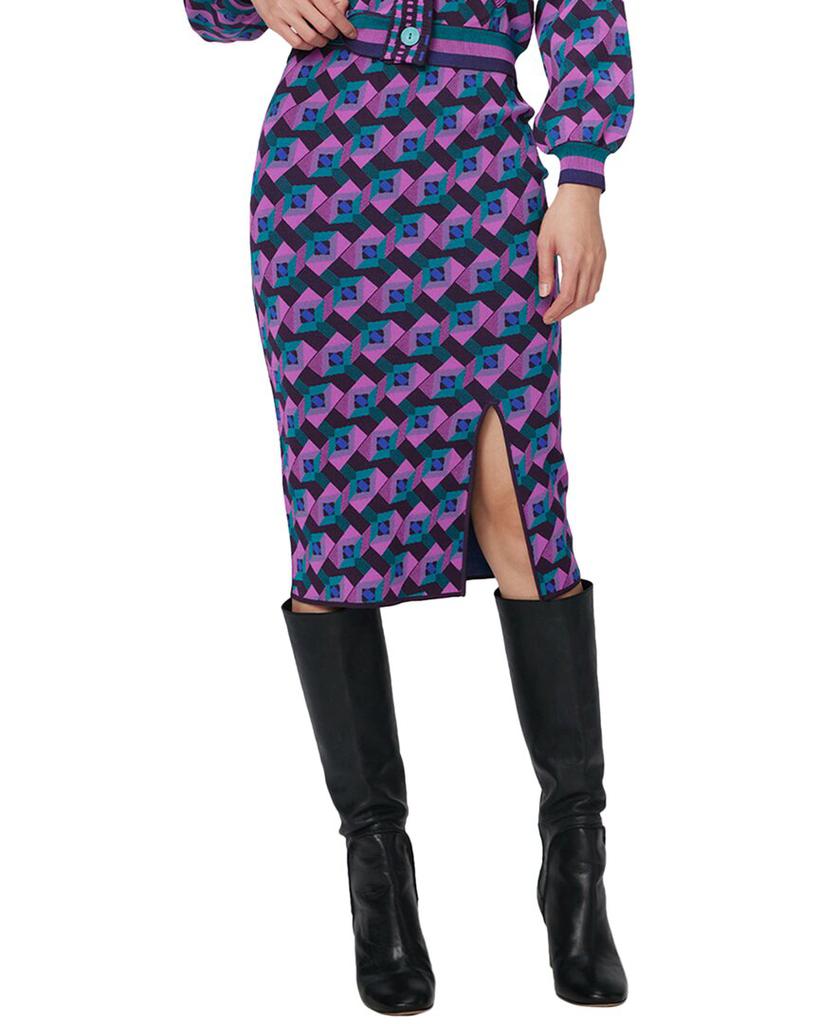 Diane von Furstenberg Edwina knitted jacquard wrap dress