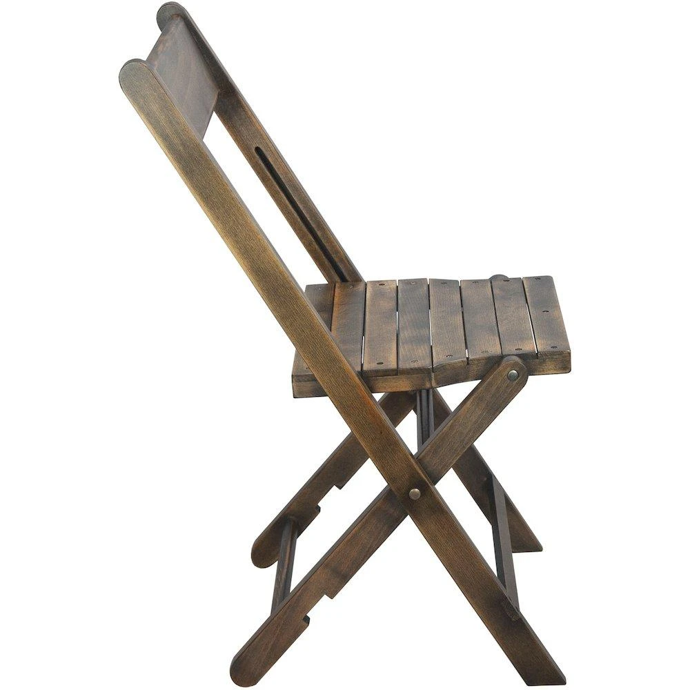 Flash Furniture 2-Pack Slatted Wood Folding Special Event Chair - Antique Black 3