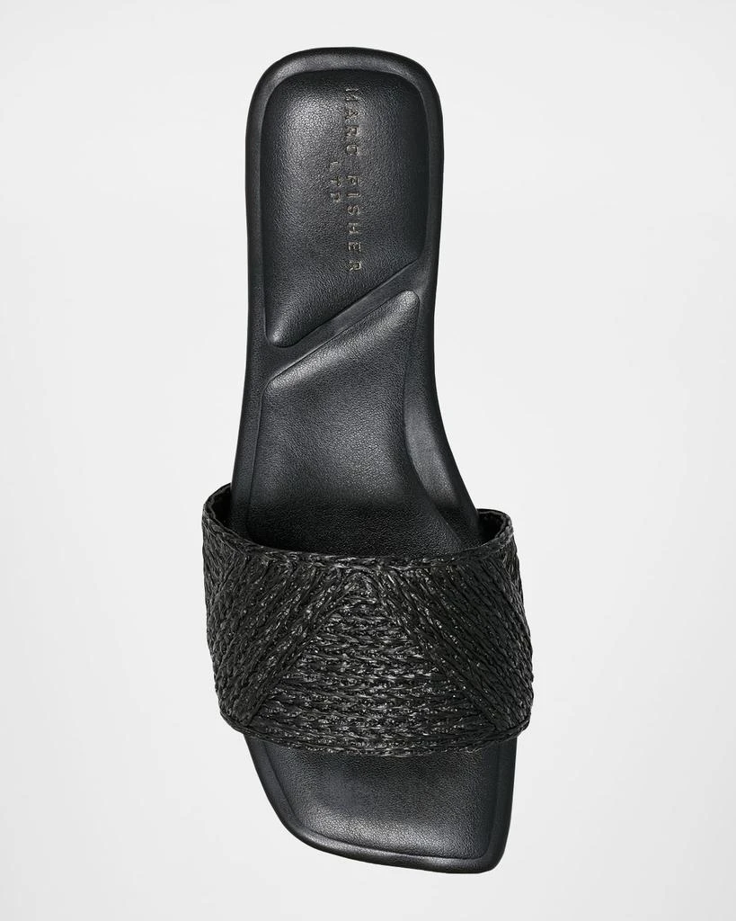 Marc Fisher Murphy Woven Leather Flat Slide Sandals 4