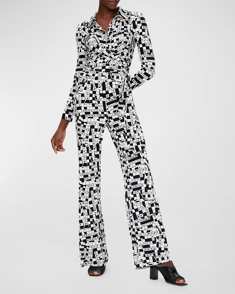 Diane von Furstenberg Michelle Crossword-Print Jersey Jumpsuit 2