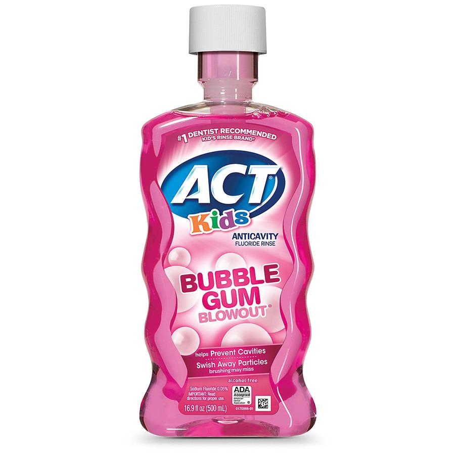 ACT Kids Anticavity Fluoride Mouthwash Bubble Gum Blowout