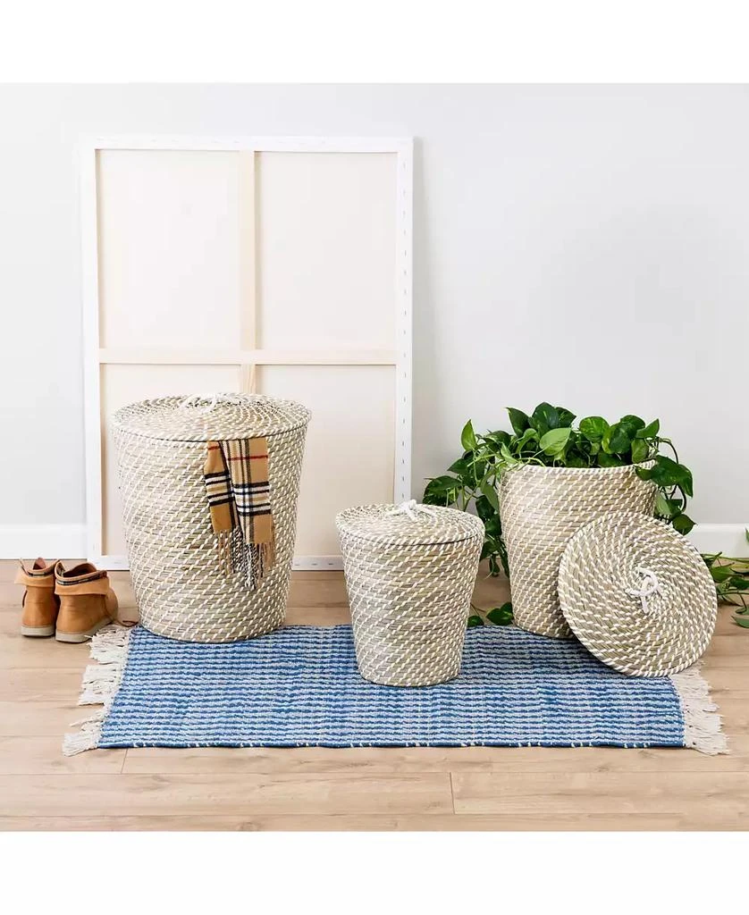 Honey Can Do Set of 3 Nesting Seagrass Snake Charmer's Baskets 5