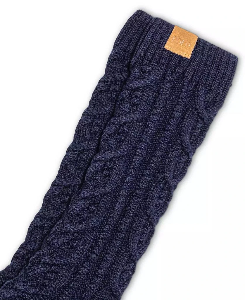 Ralph Lauren Men's Chunky Cable-Knit Suede-Bottom Socks 5
