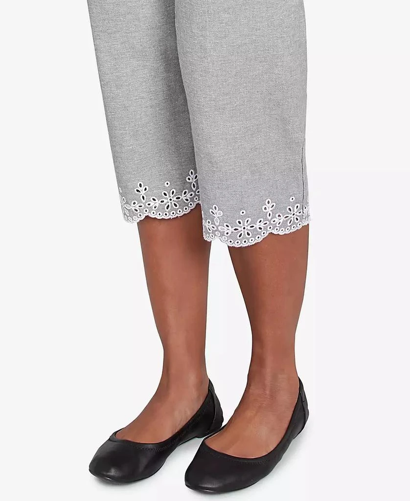 Alfred Dunner Women's Crystal Springs Eyelet Embroidered Capri Pants 5