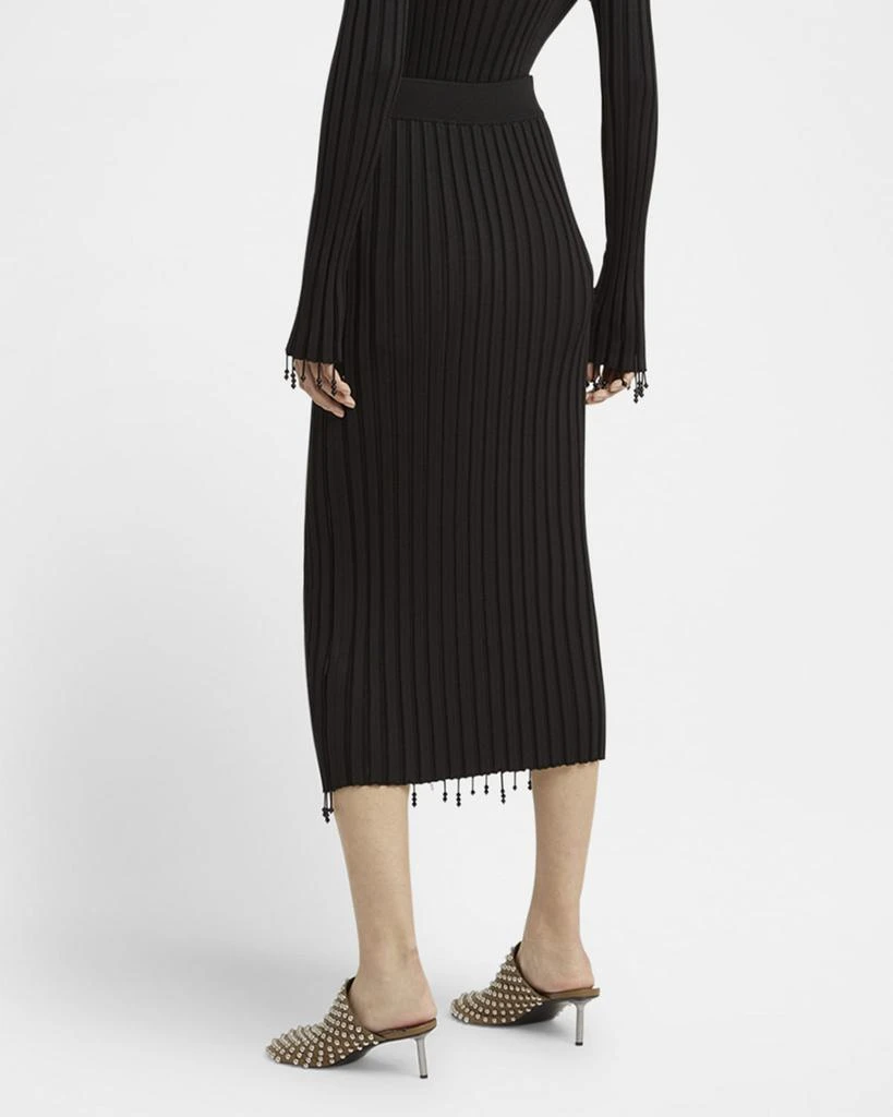 Jil Sander Beaded Fringe Rib Midi Skirt 3