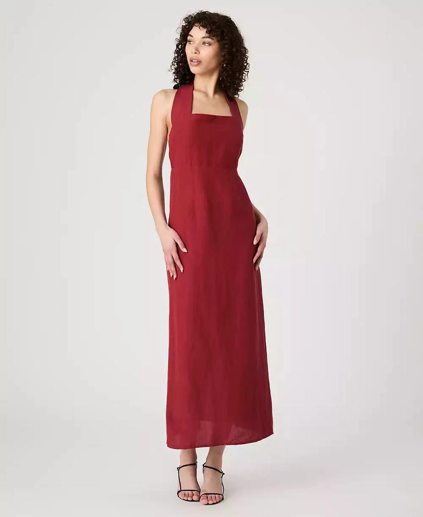 French Connection Women's Birdie Linen-Blend Halter-Neck Midi Dress 3