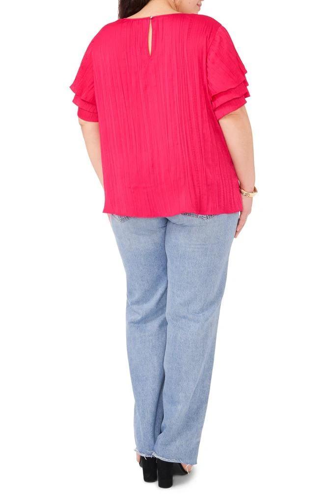 Vince Camuto Ruffle Sleeve Rumple Satin Top 3