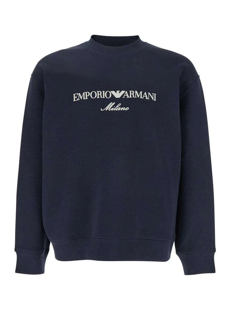 Emporio Armani Emporio Armani Logo Embroidered Crewneck Sweatshirt 1