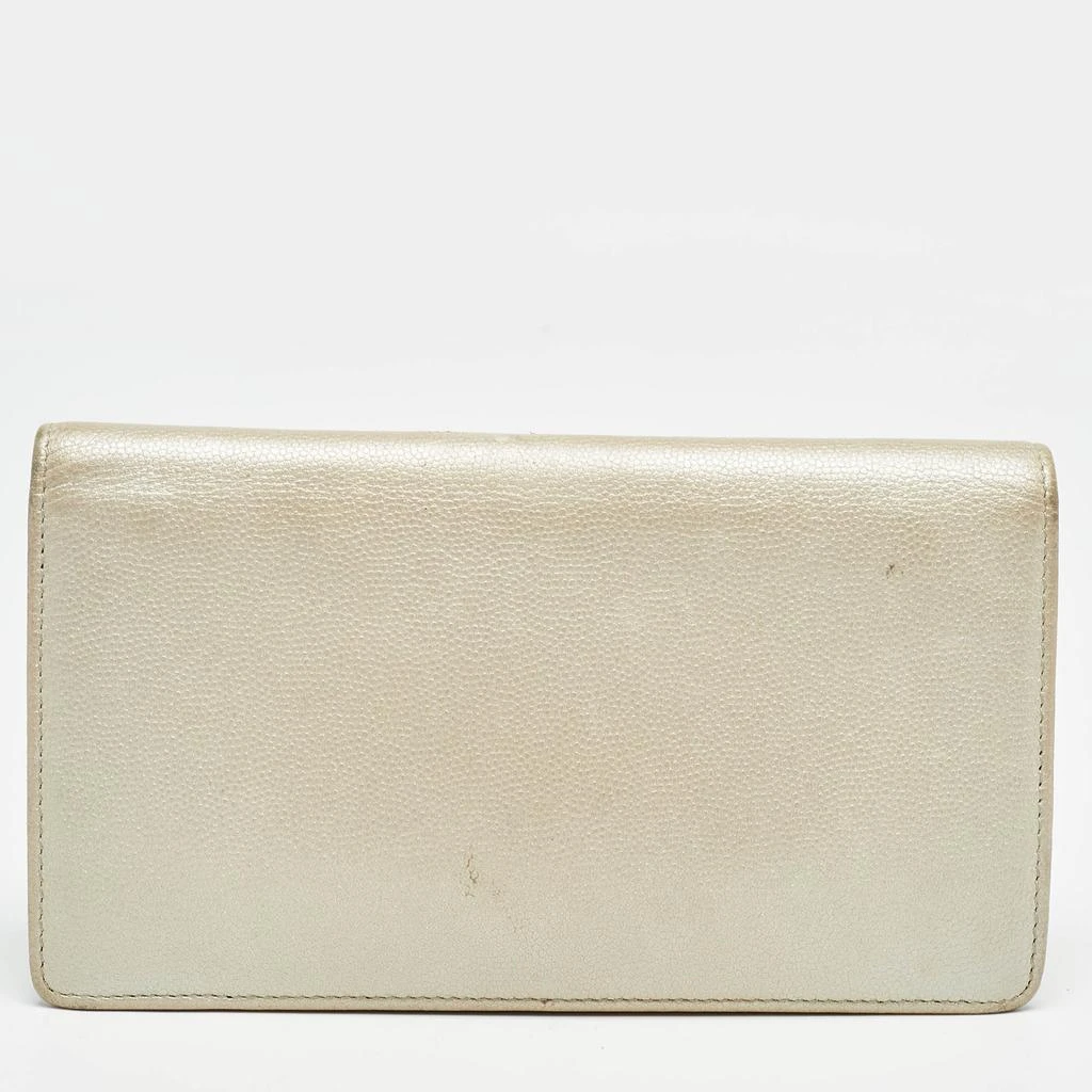 Chanel Chanel Pearl White Caviar Leather CC L Yen Continental Wallet 7