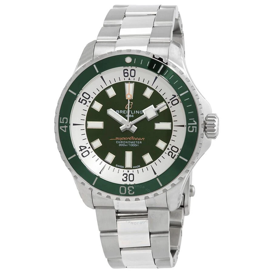 BREITLING Superocean Automatic Chronometer Green Dial Men's Watch A17376A31L1A1 1