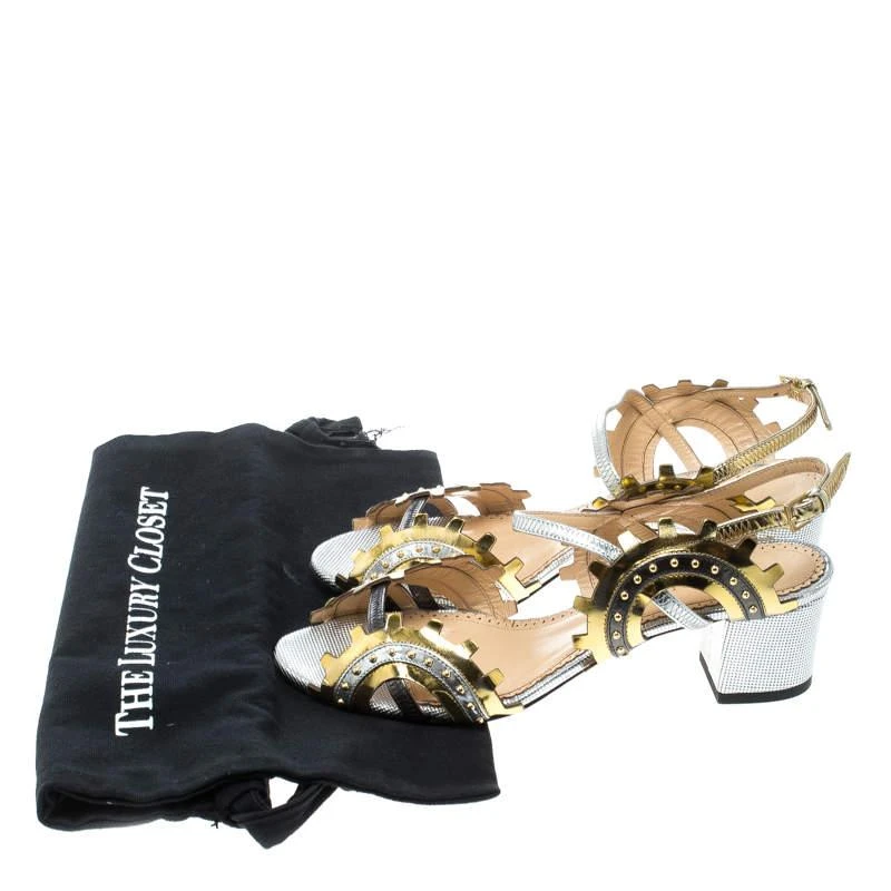 Charlotte Olympia Charlotte Olympia Multicolor Leather Studded Ankle Strap Sandals Size 37 8