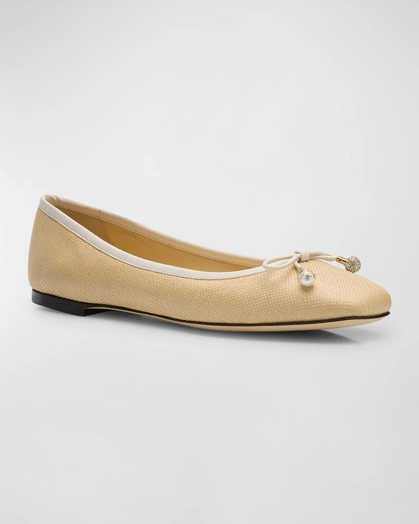 Jimmy Choo Elme Cotton Bow Ballerina Flats 3