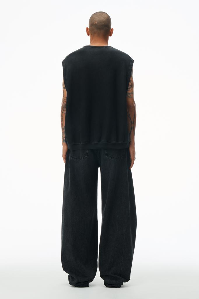 Shop Sleeveless Crew Neck Vest In Terry on Sale at