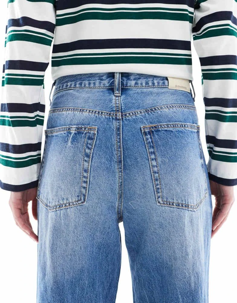 Stradivarius Stradivarius Tall D88 baggy jean in dark blue wash 4