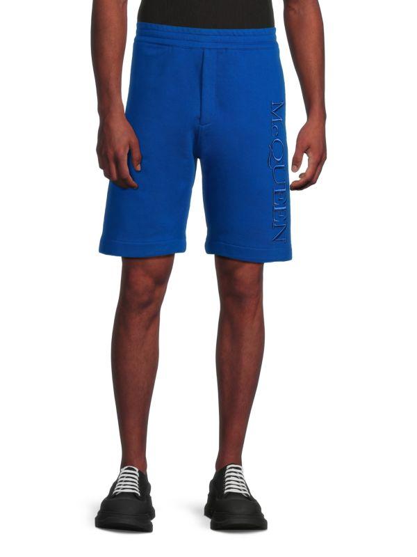 McQueen Logo Embroidered Jersey Shorts