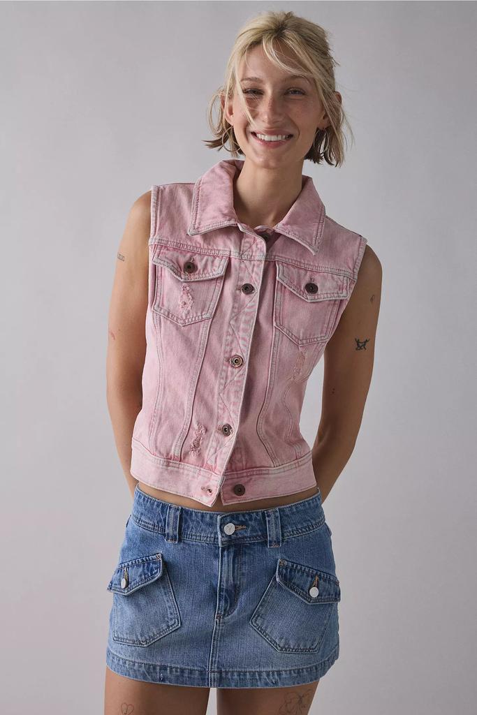 Vintage & ReMADE by UO ReMADE By UO Overdye Denim Vest Top