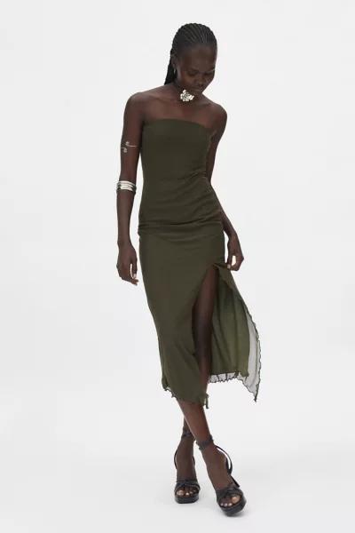 Urban Outfitters UO Samara Mesh Strapless Stretch Midi Dress