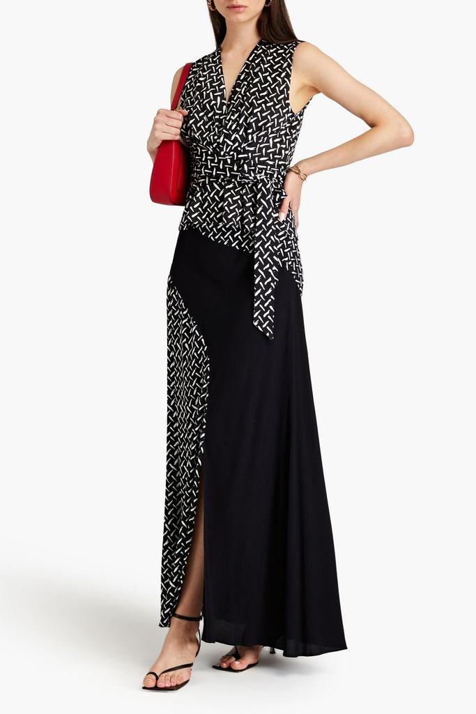 Diane von Furstenberg Ronan pleated printed crepe maxi skirt
