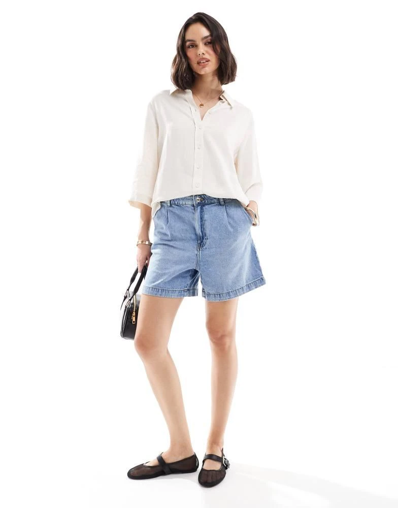ASOS ASOS DESIGN relaxed fit linen shirt in natural 3