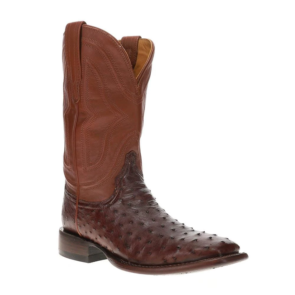 Tecovas Emmitt Broad Ostrich Square Toe Cowboy Boots 2