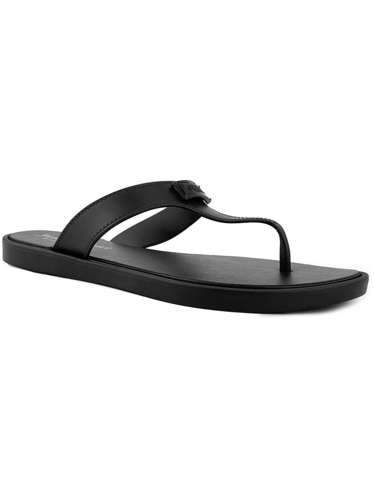 Juicy Couture Seneca Womens Faux Leather T-Strap Slide Sandals 4