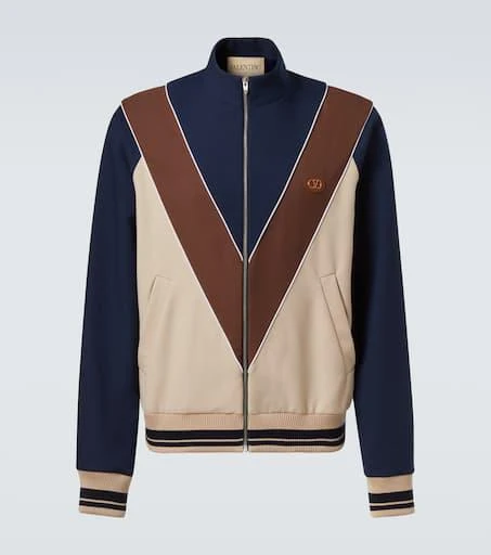 Valentino Colorblocked logo zip-up sweatshirt 1