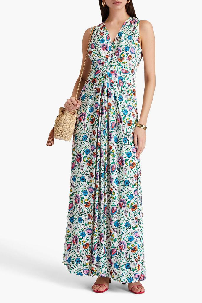 Diane von Furstenberg Ace floral-print ruched crepe maxi dress