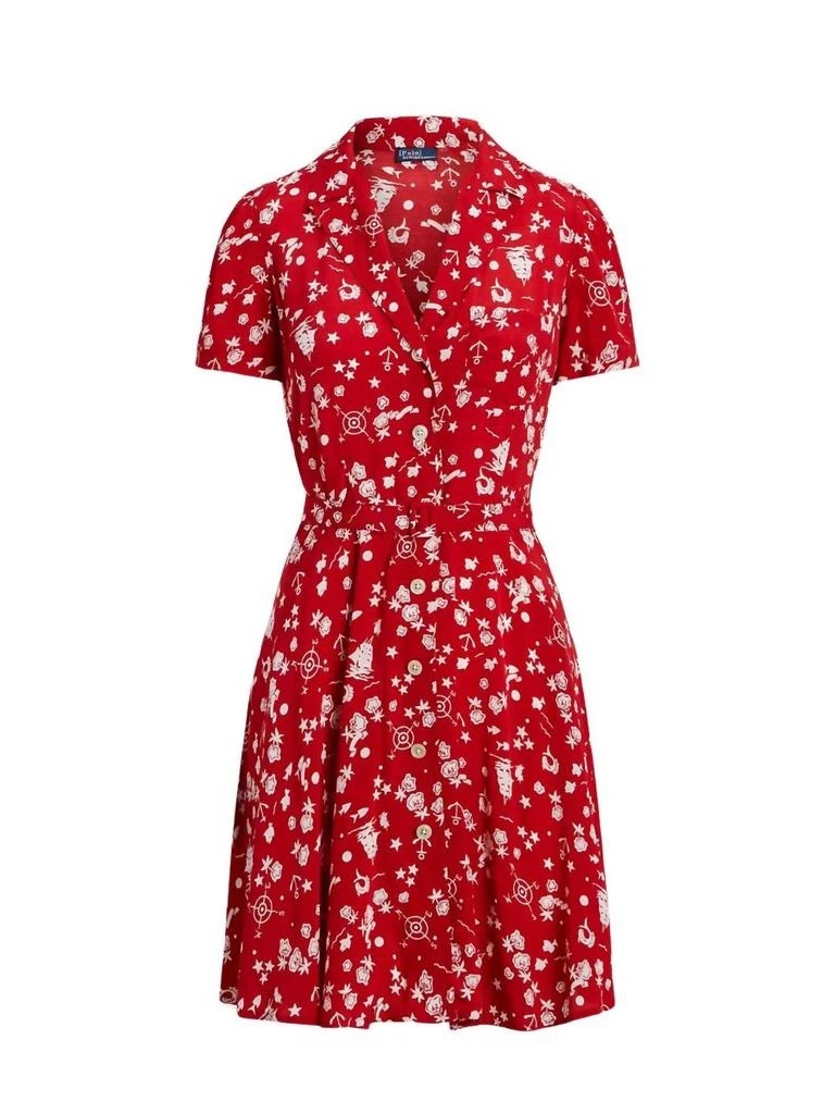Ralph Lauren Hampton Belted Mini Dress In Red 2