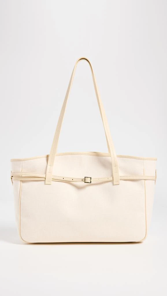 Manu Atelier XL Du Jour Canvas and Soft Calf Leather Tote 1