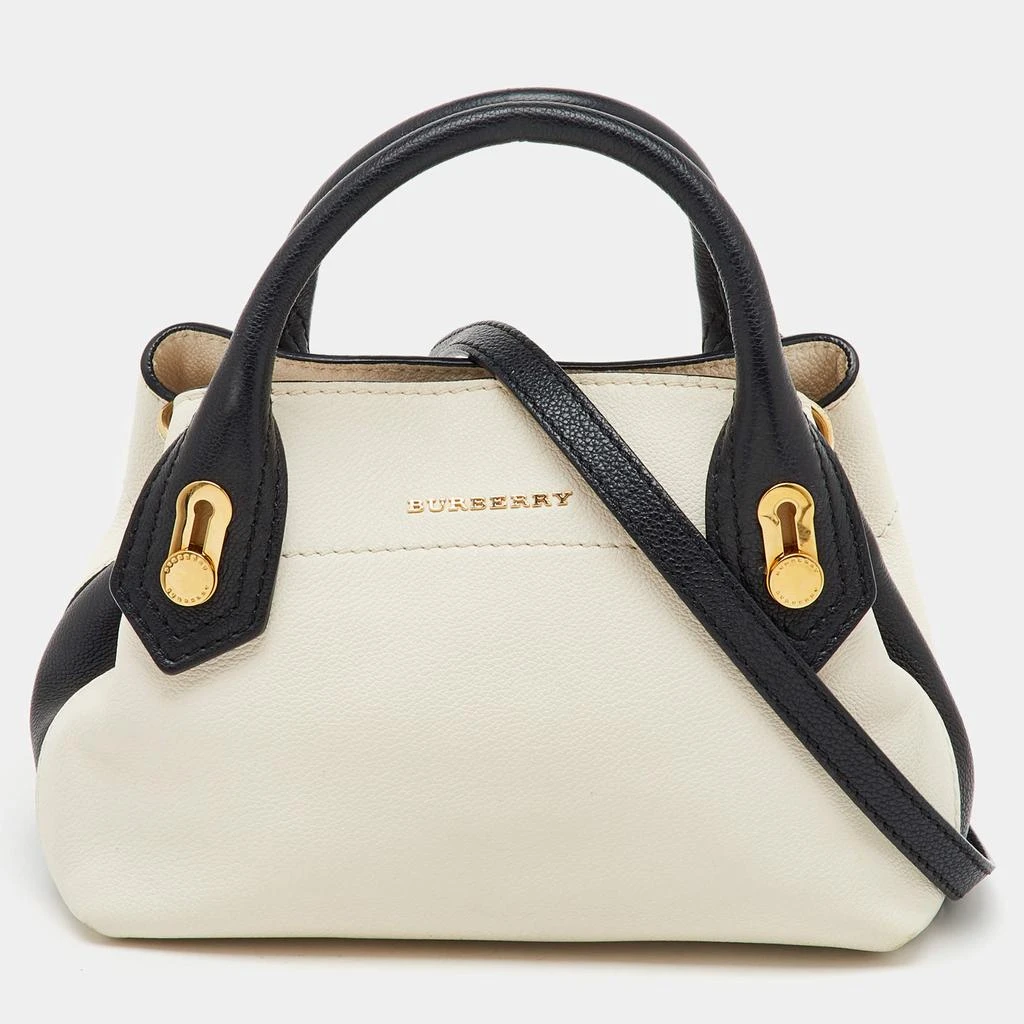 Burberry Burberry OffWhite/Black Leather Milton Satchel 1