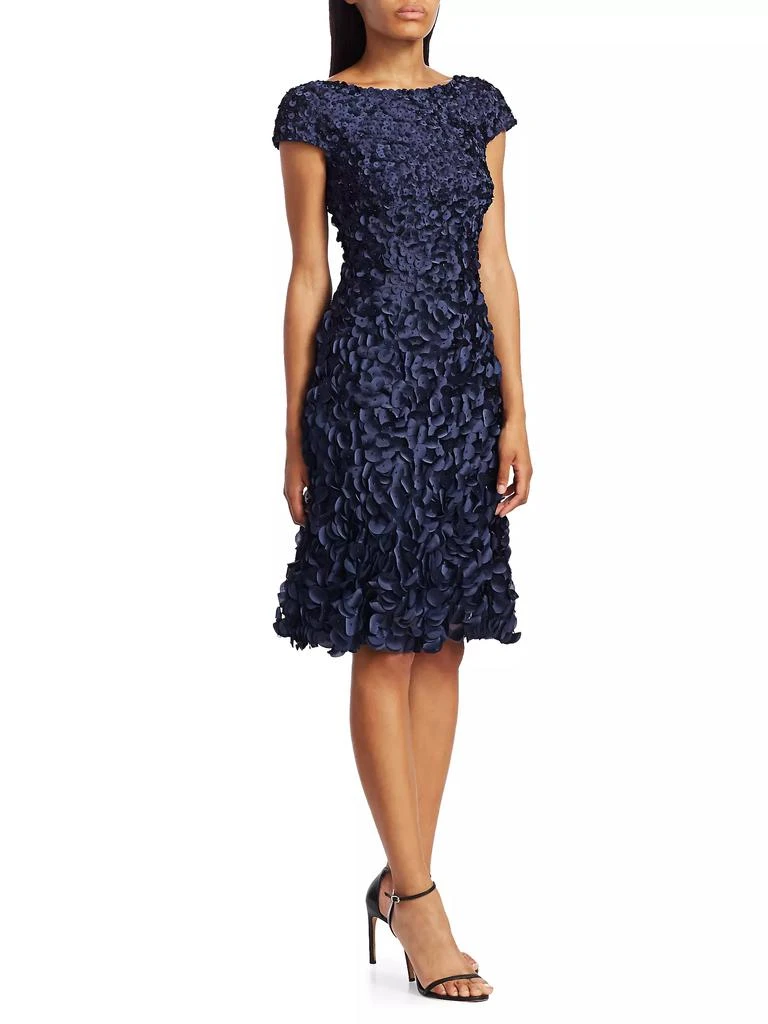 Theia Beaded Petal Appliqué Dress 3