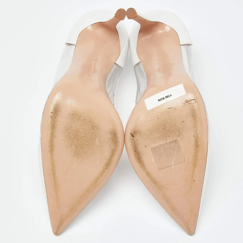 Gianvito Rossi Gianvito Rossi White Leather and PVC Plexi Pointed Toe Pumps Size 38 6
