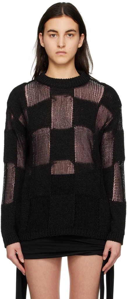 TheOpen Product Black Check Sweater 1