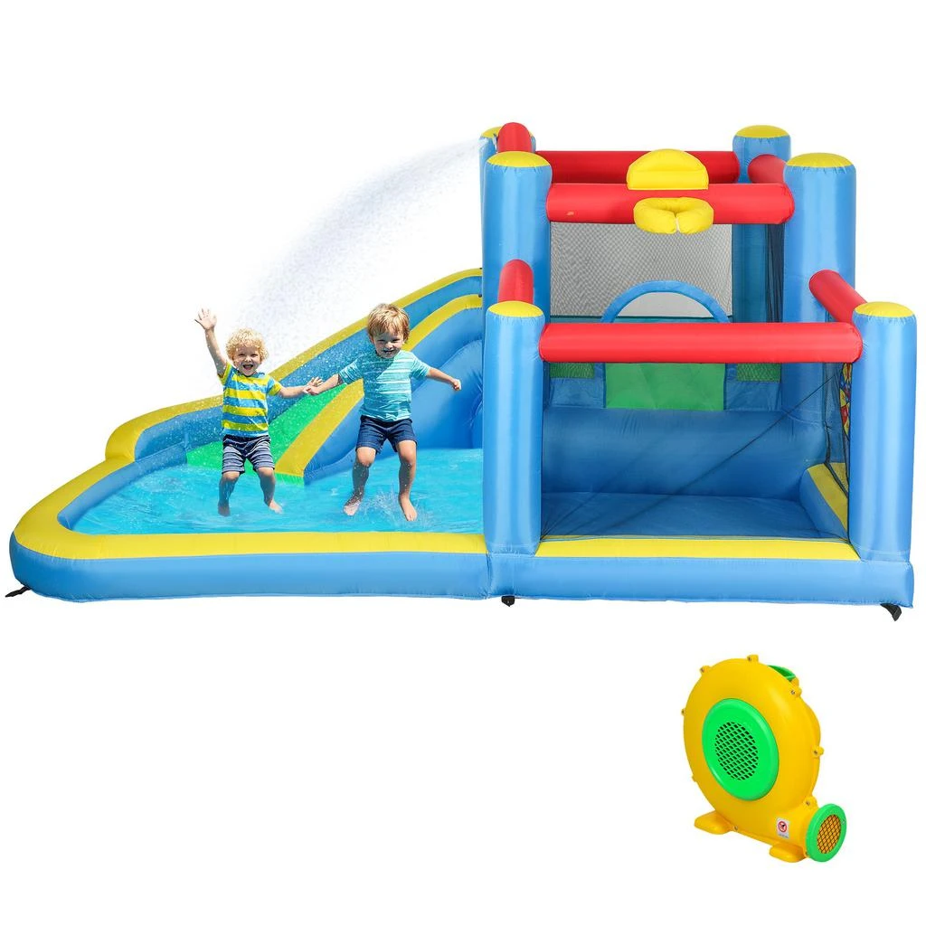 Hivvago Inflatable Water Slide Bounce House with Trampoline and Pool