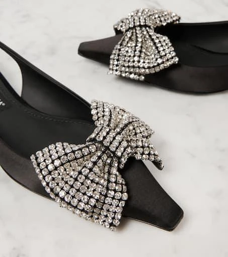 Dolce 
Gabbana Embellished satin slingback pumps 5