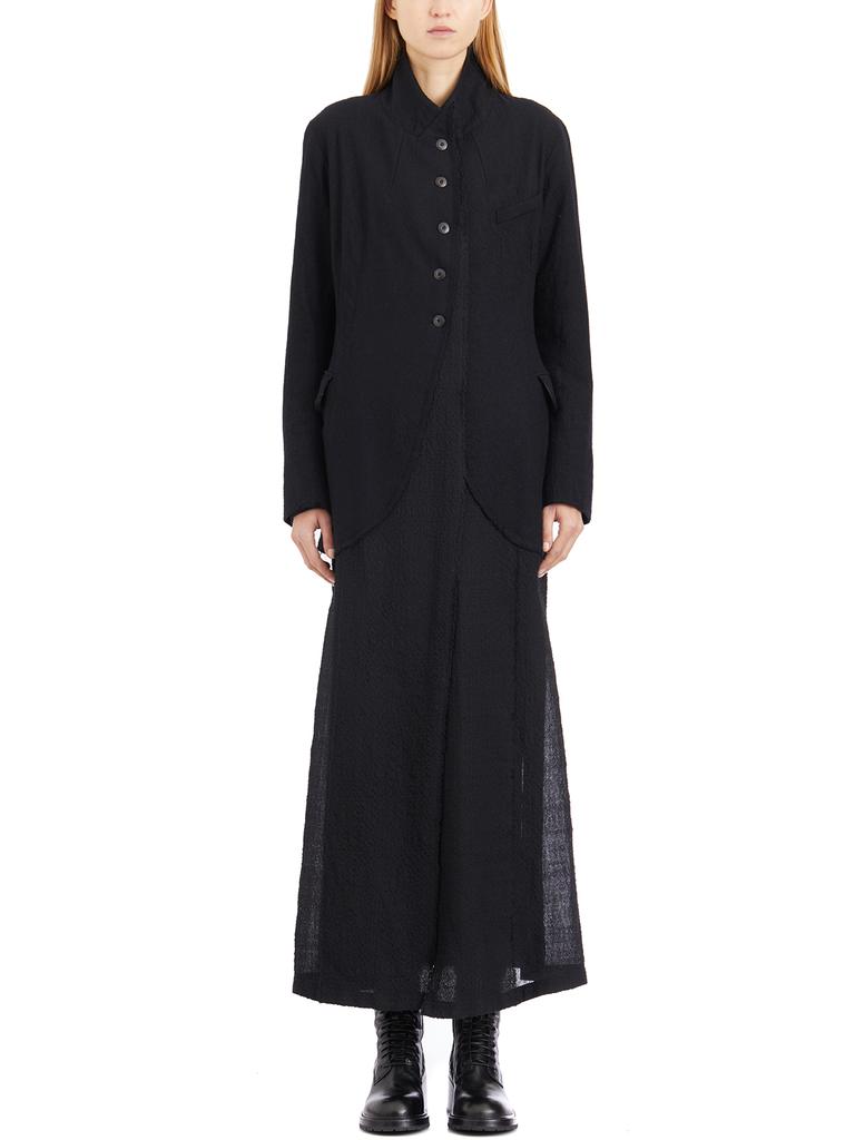 MARC LE BIHAN WOOL AND COTTON LONG COAT
