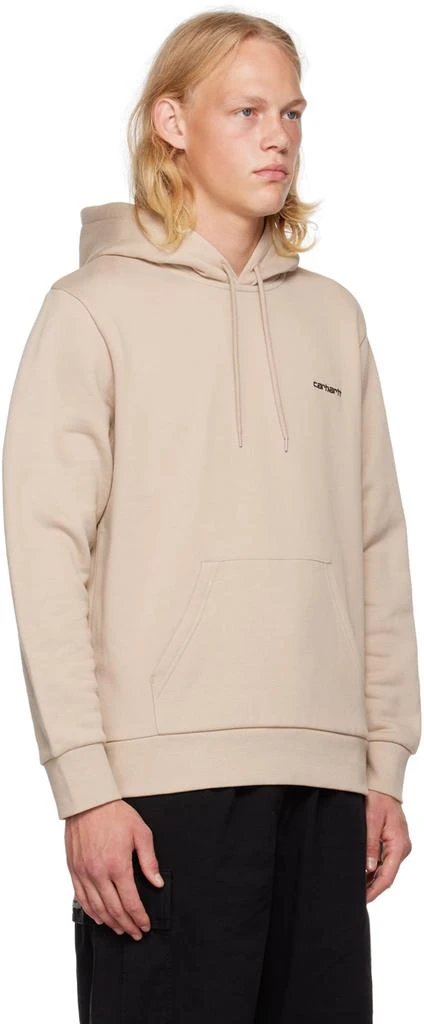 Carhartt Work In Progress Tan Script Embroidery Hoodie 2