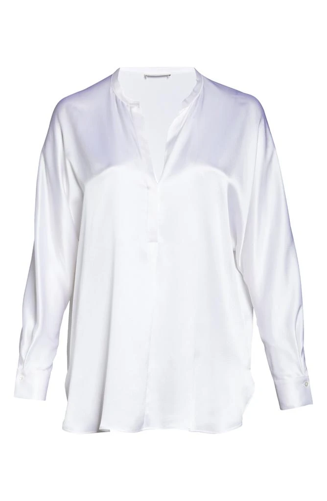 Vince Band Collar Silk Tunic Blouse 5