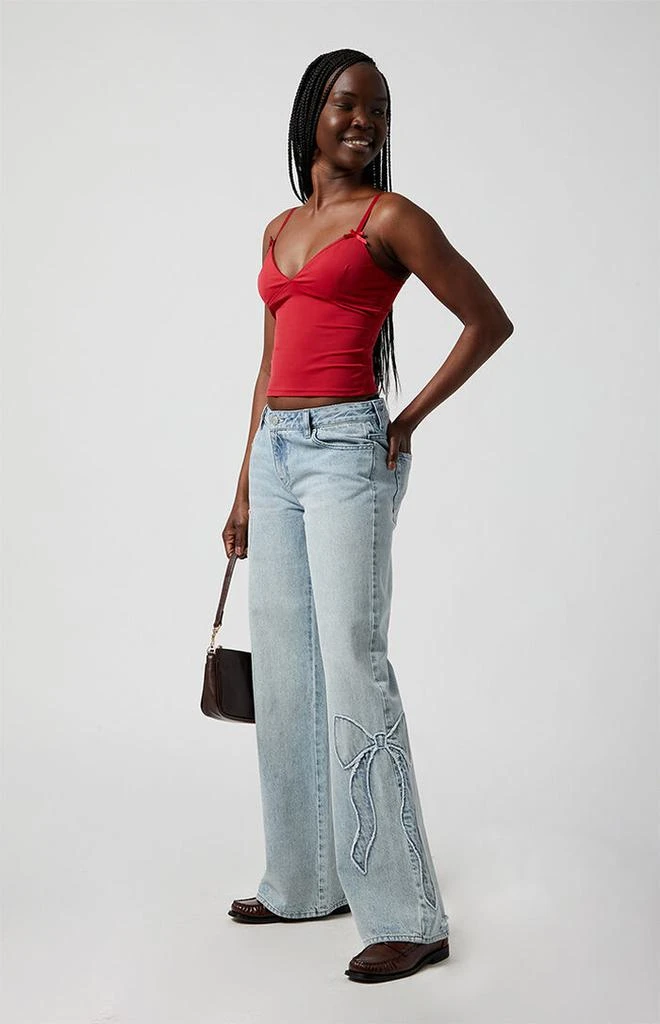 PacSun Casey Bow Low Rise Baggy Jeans Light Indigo 2